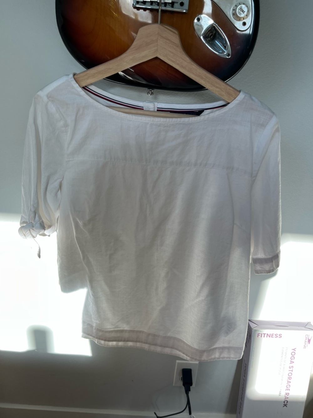 Tommy Hilfiger White Cotton Boatneck Blouse
